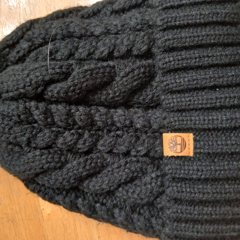 Black Cable Knit Beanie